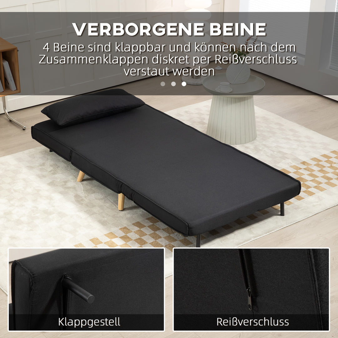 Lænestol med liggefunktion, til 1 person, moderne design, op til 120 kg, 94x78x80cm, sort