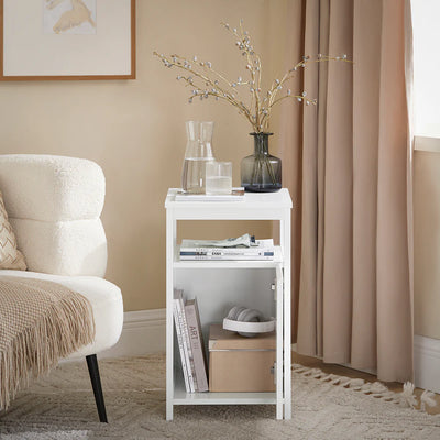 Elegant hvidt sengebord, 35 x 40 x 61 cm - skab et minimalistisk look!