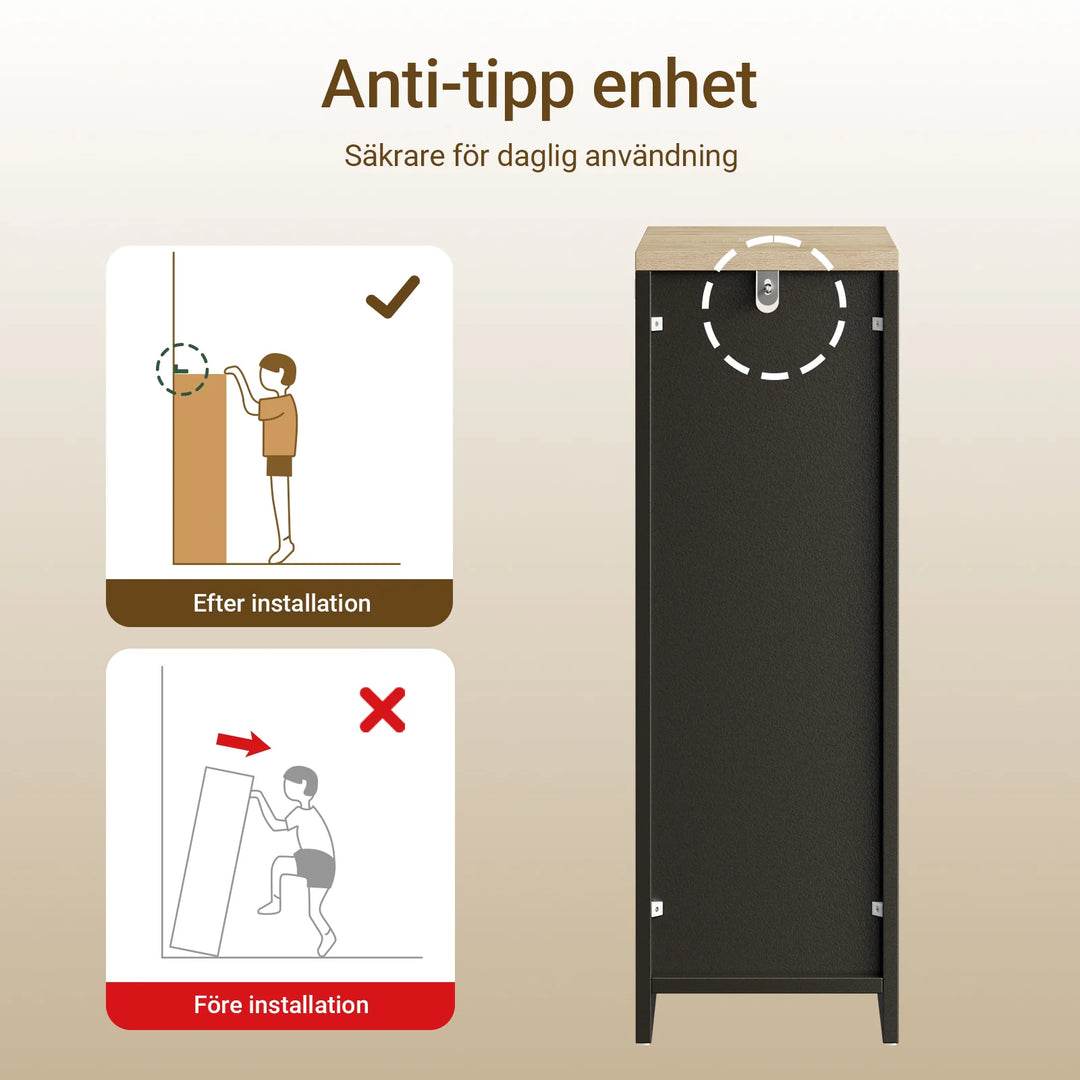 Smalt natbord med 2 skuffer – perfekt til små rum