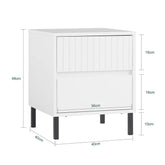 Elegant sengebord i skandinavisk stil, L40xB40xH48 cm, hvid