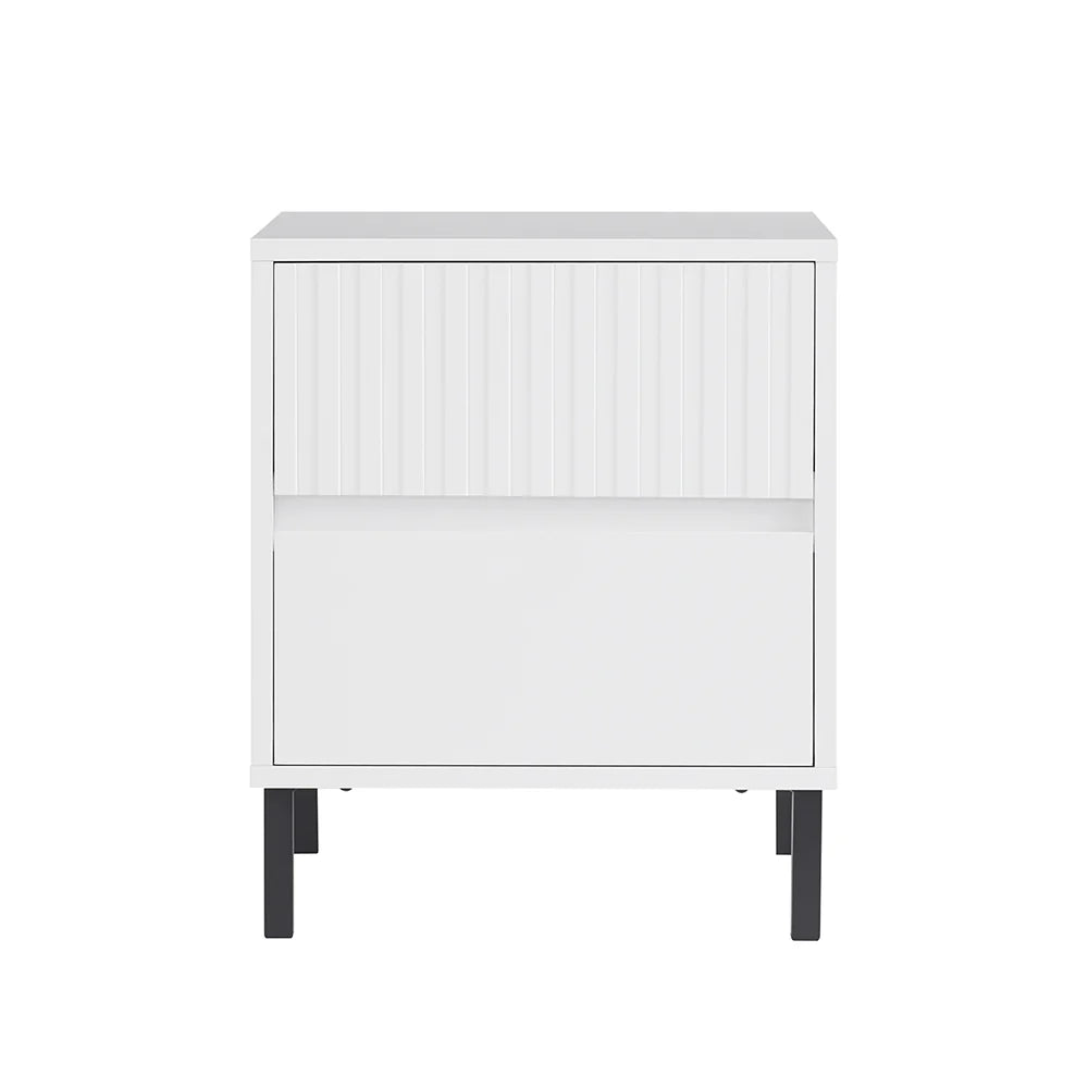 Elegant sengebord i skandinavisk stil, L40xB40xH48 cm, hvid