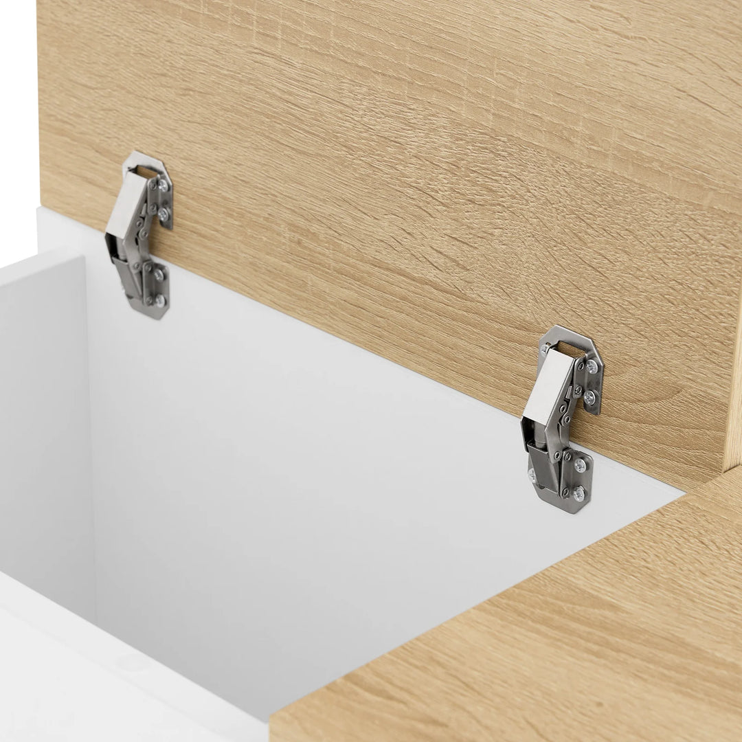 Smart og pladsbesparende sengebord/sidebord i hvid (25 x 65 x 60 cm)