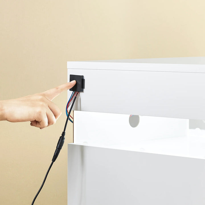 Optimal opbevaring: sengebord med 3 skuffer og ambient lys, B41 × D40 × H52cm