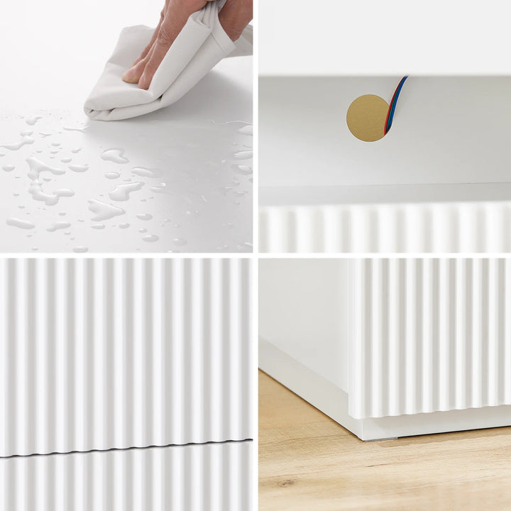 Optimal opbevaring: sengebord med 3 skuffer og ambient lys, B41 × D40 × H52cm