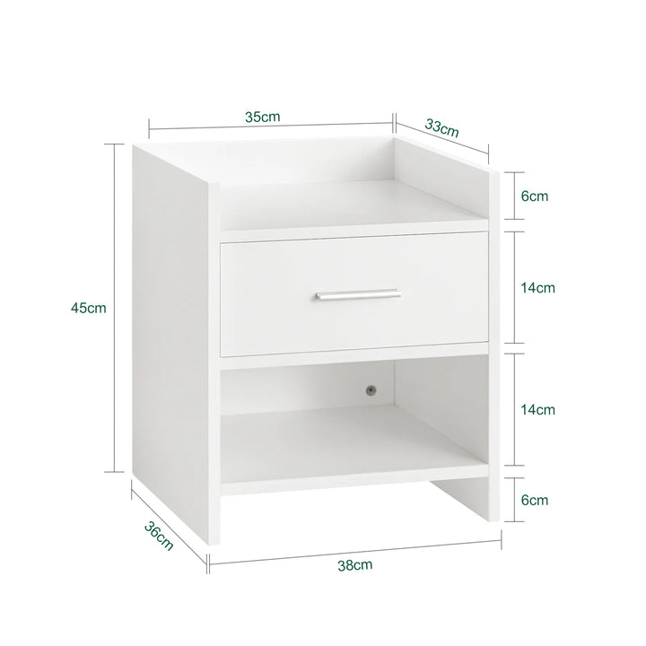 Opgrader dit soveværelse eller din stue med dette stilfulde og funktionelle sidebord, B38 x D35 x H45 cm