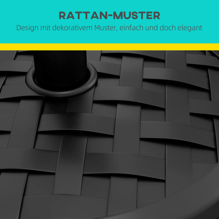Beton parasolfod, 18 kg, rund parasolholder til parasoller 32/38/48 mm, sort