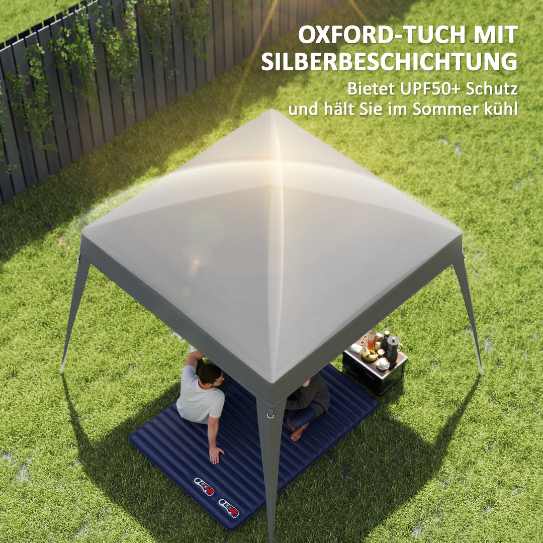Gazebo udskiftningstag, udskiftningsovertræk til 3 x 3 m havepavillon, udskiftningstag til havetelt, upf 50+, oxfordstof, lysegrå