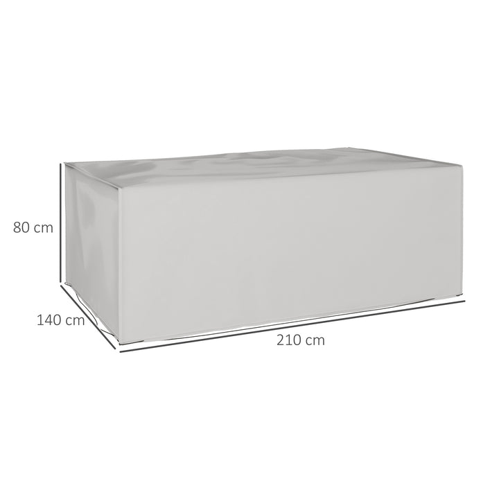 Beskyttelsesovertræk til havemøbler, vinterbestandigt, vandtæt, UV-bestandigt, 600D Oxford-stof, 210 x 140 x 80 cm, grå