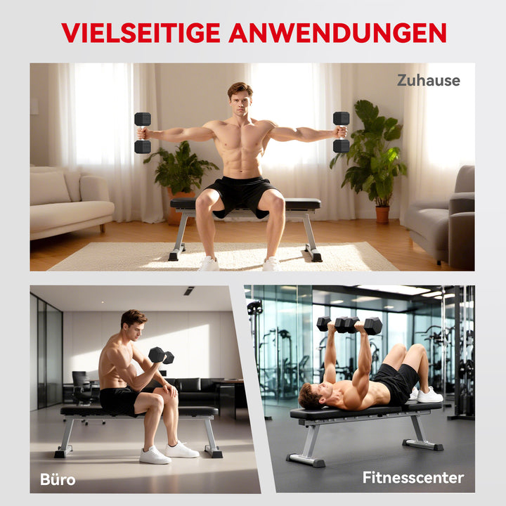 Håndvægte med riflet håndtag, støbejernshåndvægt, 1 x 20 kg, håndvægte til mænd og kvinder, håndvægt til hjemmet, fitnesscenter, styrketræning