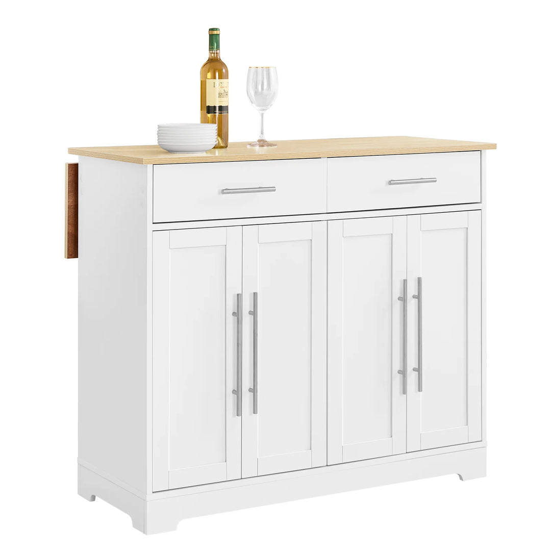 Få mere plads i køkkenet med denne elegante køkkenvogn i hvid, B113 x H91 x D(44-69) cm