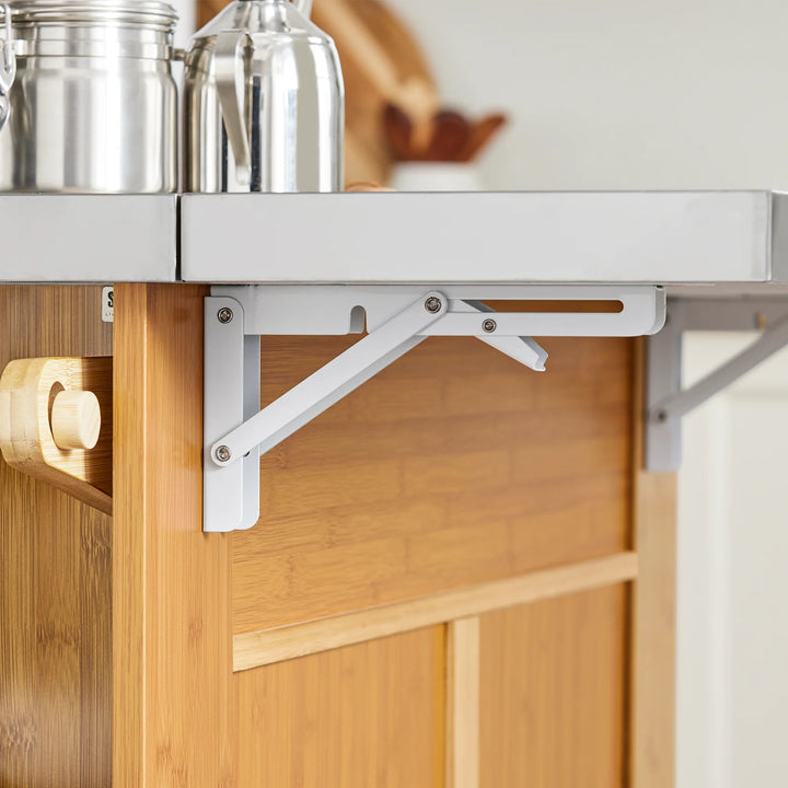 Pladsbesparende køkkenø til små køkkener – komplet med hjul og udtrækkelig stålbordplade