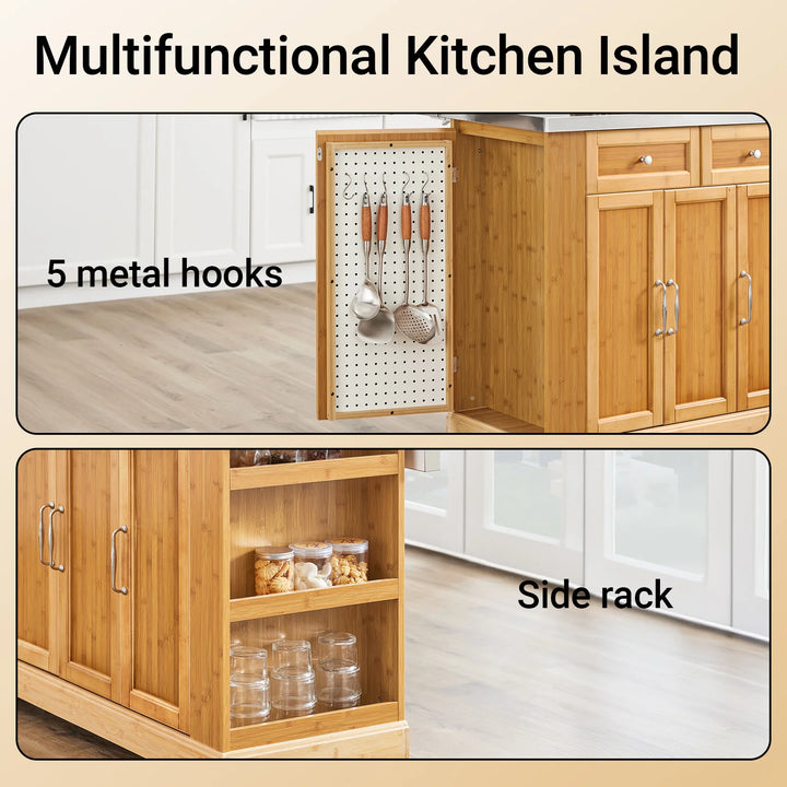 Pladsbesparende køkkenø til små køkkener – komplet med hjul og udtrækkelig stålbordplade