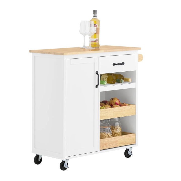 Få styr på køkkenet med denne elegante køkkenvogn i hvid (B92 x D42 x H87 cm)