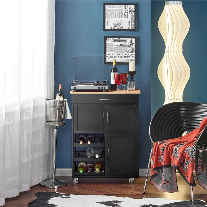 Køkkenvogn i moderne look, rummelig og praktisk, B67 x D38 x H87 cm, sort
