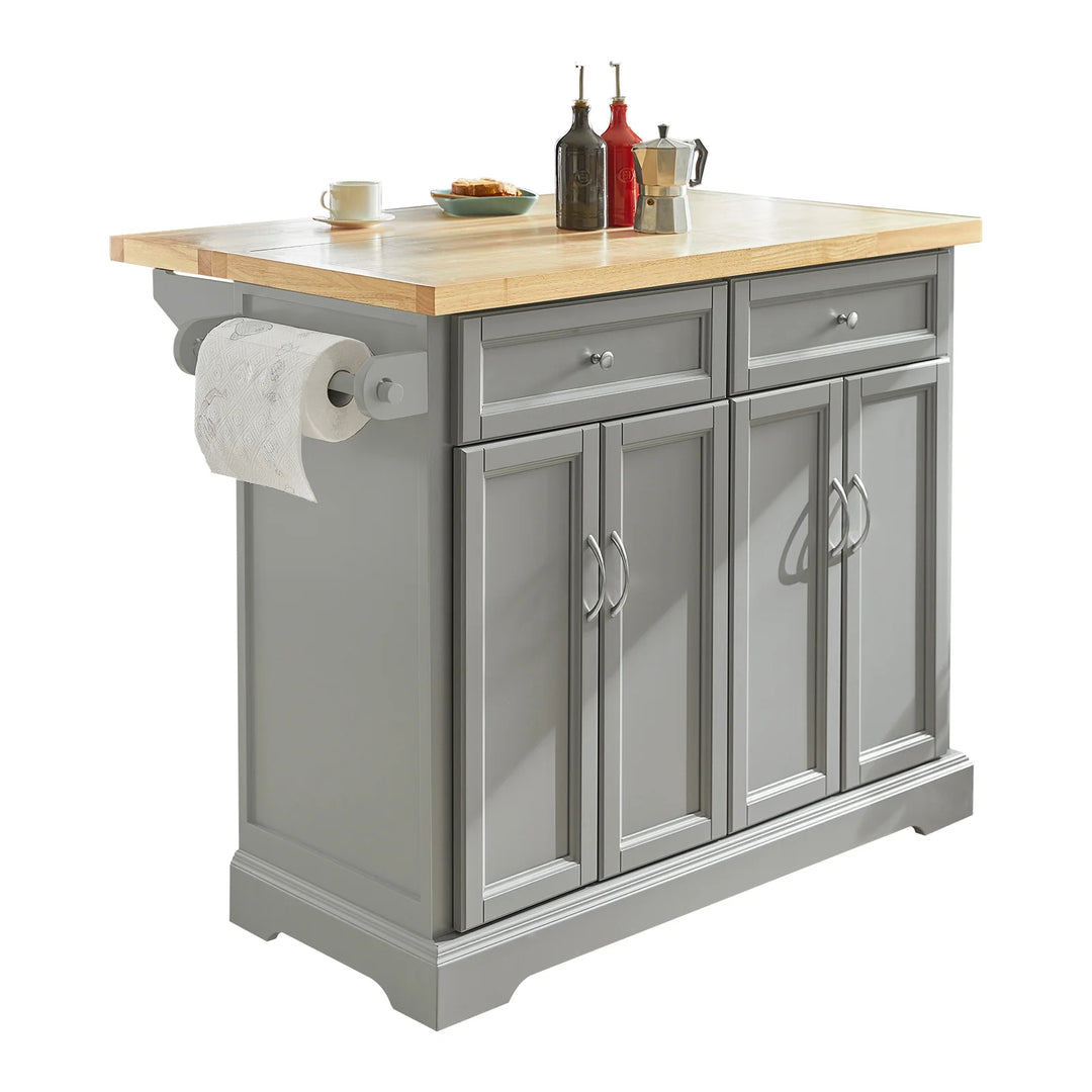 Udvidelig køkkenvogn i moderne design, B115 x D46/71 x H92 cm, grå
