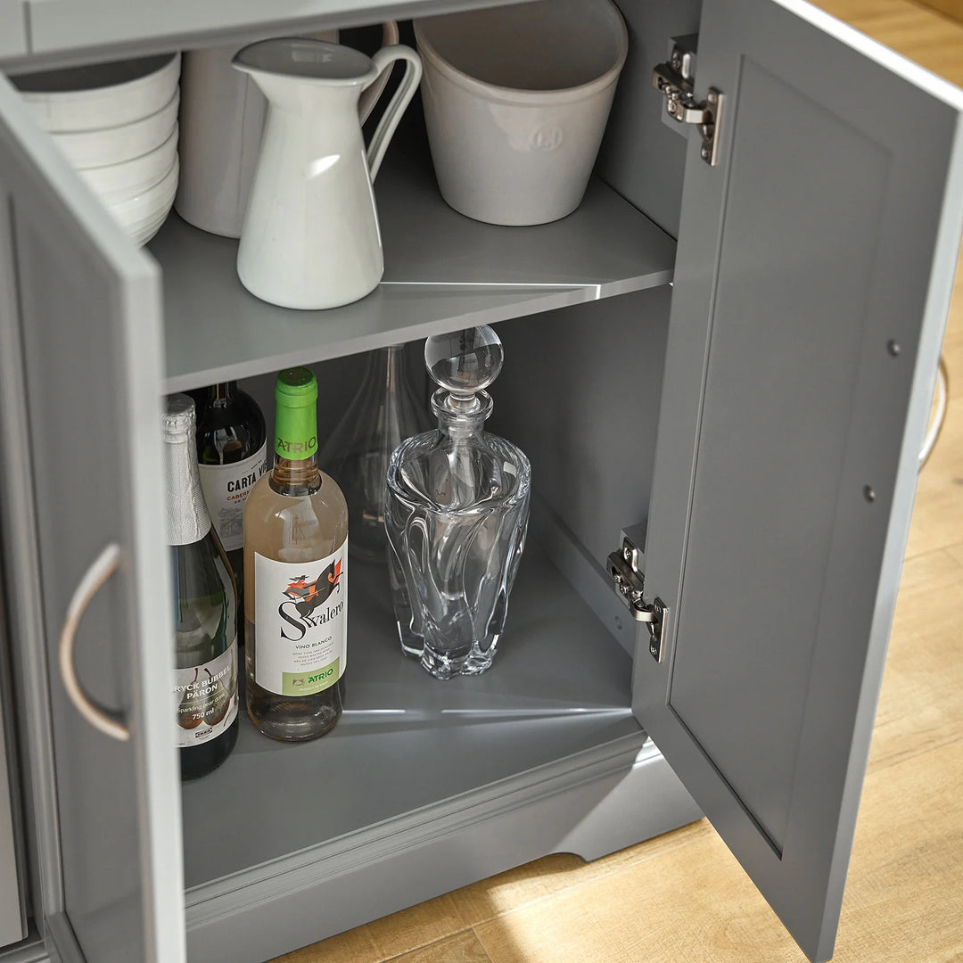 Udvidelig køkkenvogn i moderne design, B115 x D46/71 x H92 cm, grå