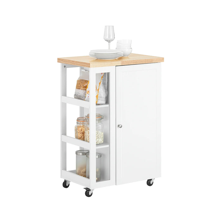Praktisk og elegant køkkenvogn, B60 x D40 x H90 cm, hvid