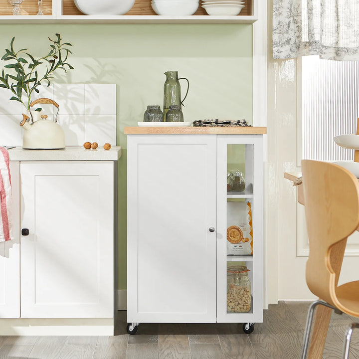 Praktisk og elegant køkkenvogn, B60 x D40 x H90 cm, hvid