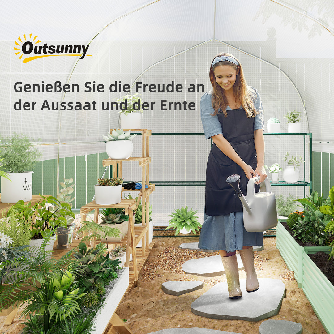 3 X 2 x 2 m polytunnel drivhus med oprullbare sidevægge, uv-bestandigt plastikdæksel og stålramme, hvid