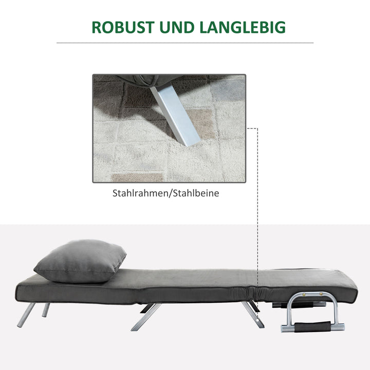 Lænestol, lænestol, gæsteseng, 65 cm x 69 cm x 80 cm, grå