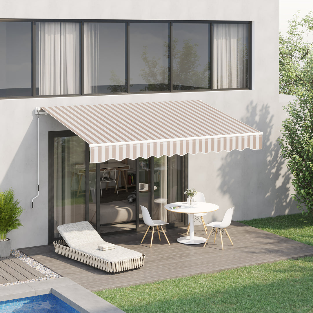 Markise med håndsving, foldearmsmarkise, solafskærmning, vægmontering, balkon, aluminium Berge 3 x 2,5 m