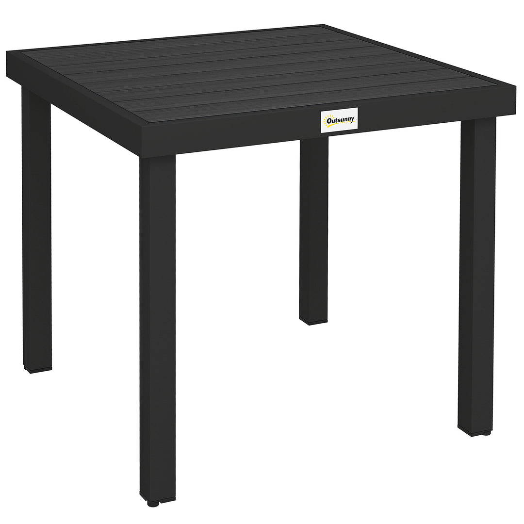 Havebord til 4 personer, spisebord, aluminiumsbord, havemøbler, loungemøbler, letplejelig plastik, sort, 78 x 78 x 74 cm