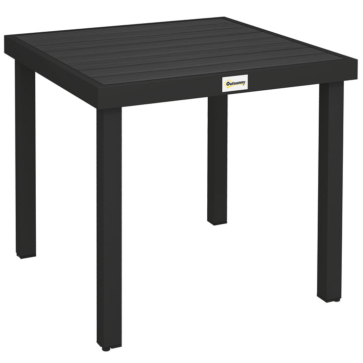 Havebord til 4 personer, spisebord, aluminiumsbord, havemøbler, loungemøbler, letplejelig plastik, sort, 78 x 78 x 74 cm