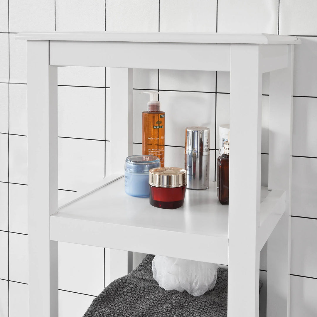 Reol til badeværelset, B40 x D33 x H150 cm, hvid