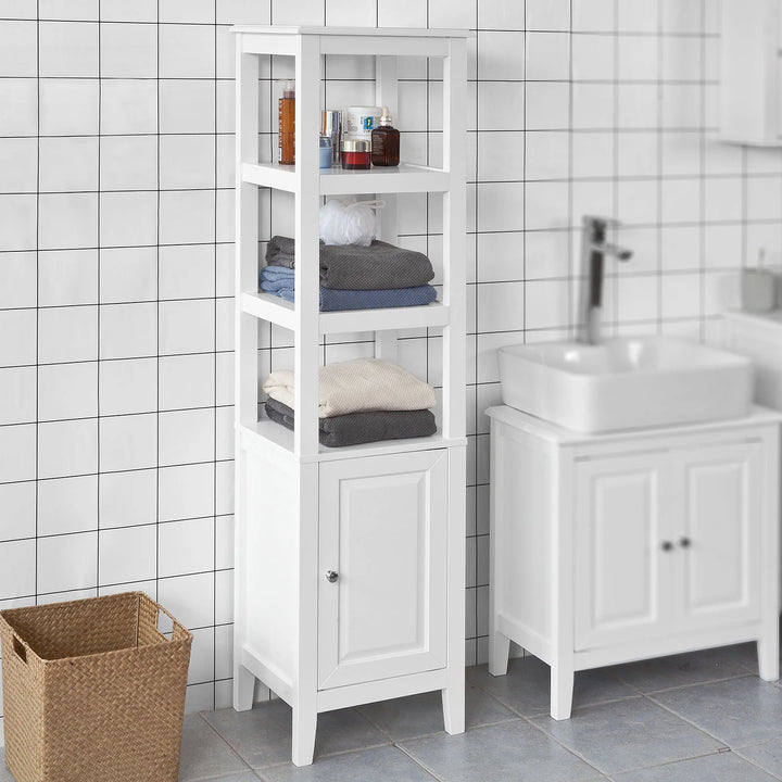 Reol til badeværelset, B40 x D33 x H150 cm, hvid