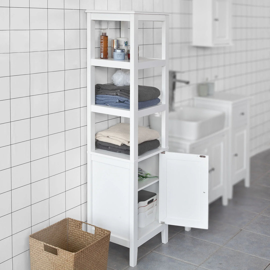 Reol til badeværelset, B40 x D33 x H150 cm, hvid
