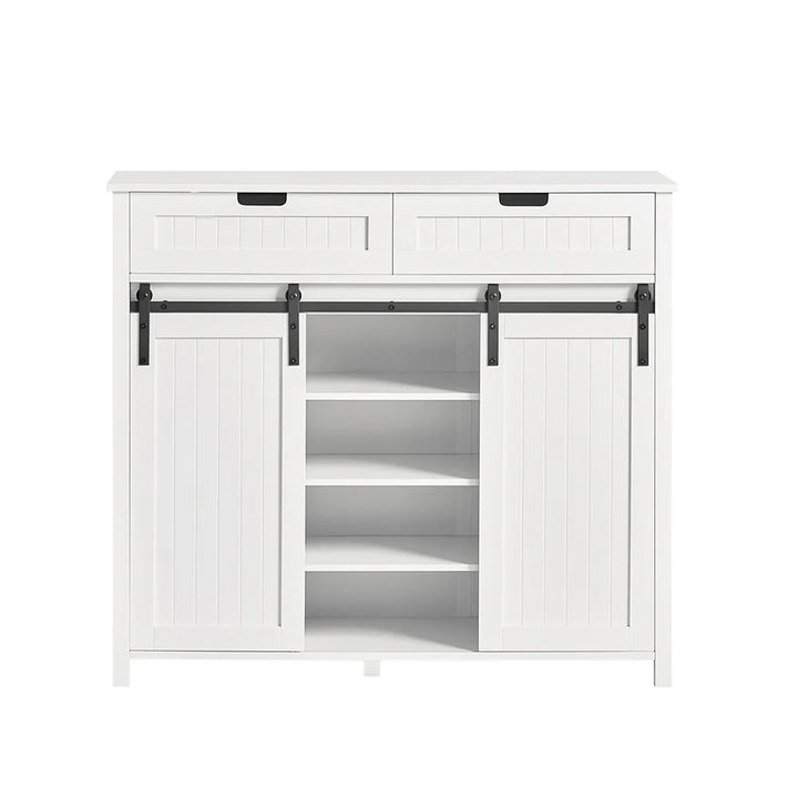 Stilfuldt aflastningsbord og skab til entré og stue, L: 104 cm, B: 35 cm, H: 93 cm, hvid