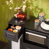 Køkkenskænk med plads til mikrobølgeovn, 88,5x40x89 cm, sort