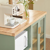 Trendy og elegant køkkenskænk, skandi-stil, 120x40x90 cm, grøn
