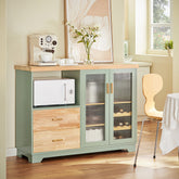 Trendy og elegant køkkenskænk, skandi-stil, 120x40x90 cm, grøn