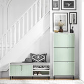 Stilfuld og trendy skobænk - Et elegant møbel til din entré, hvid og grøn