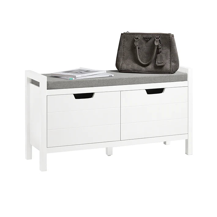 Hold entreen ryddelig med denne elegante skobænk i hvid, B91 x H50 x D31 cm