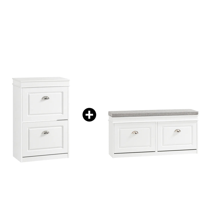 Entrésæt med skobænk og skoskab, skandinavisk stil