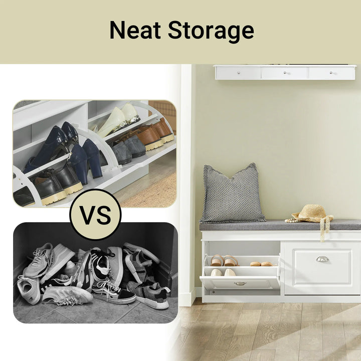 Entrésæt med skobænk og skoskab, skandinavisk stil