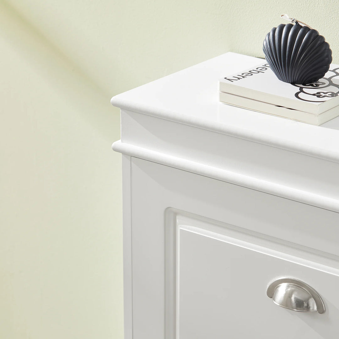 Entrésæt med skobænk og skoskab, skandinavisk stil, hvid