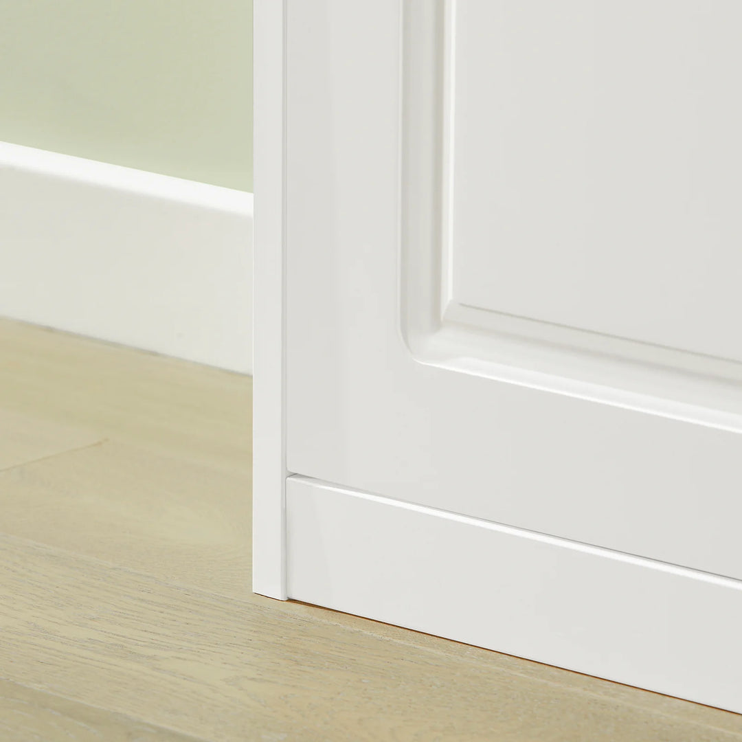 Entrésæt med skobænk og skoskab, skandinavisk stil, hvid