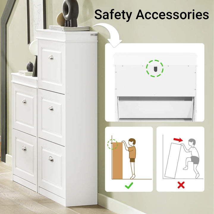 Entrésæt med skobænk og skoskab, skandinavisk stil, hvid