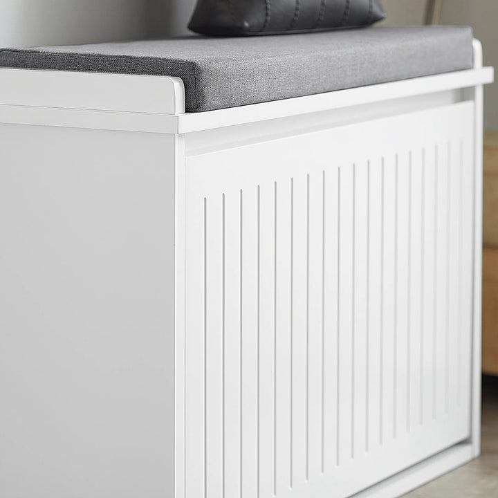 Entrésæt med skobænk og skoskab, skandinavisk stil, hvid