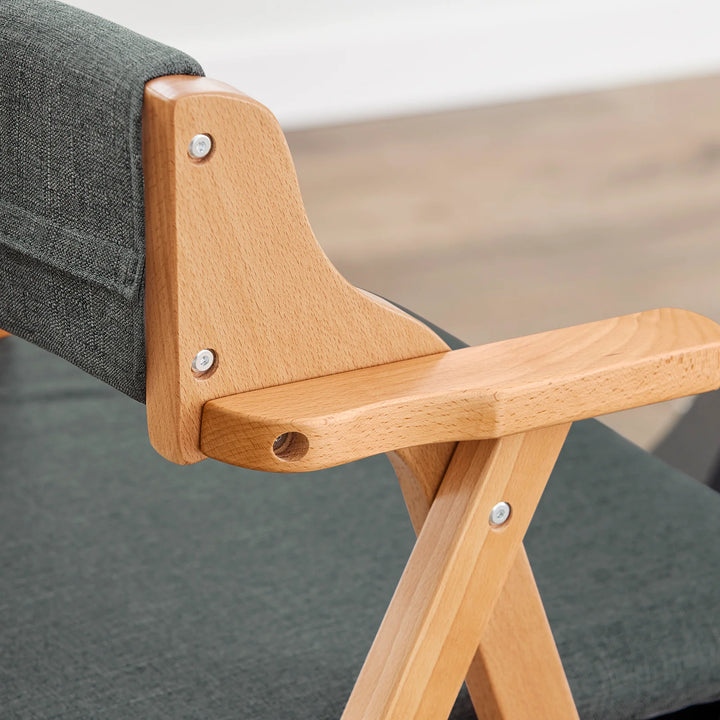 Sammenklappelig træstol med hynde – pladsbesparende og komfortabel spise- og loungestol i mørkegrå