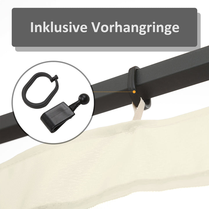 Reservenetgardin til 3 x 4 m havepavilloner, insektnet, med lynlåse, polyester, sort