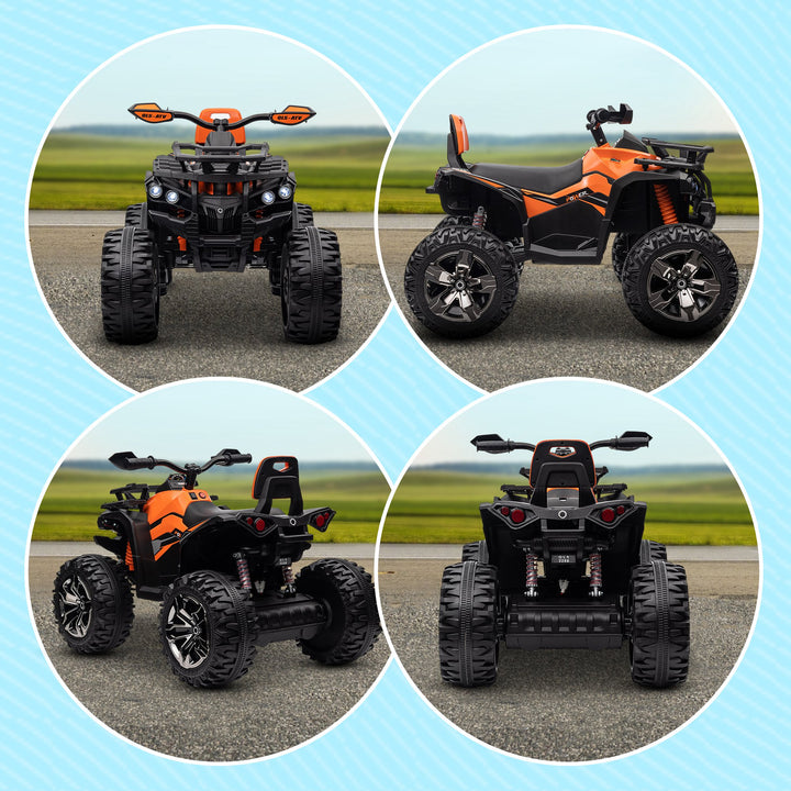 12v børnebil med frem- og bakfunktion, mp3 musikafspiller, forlygter, 3-8 km/t, 3-5 år, orange