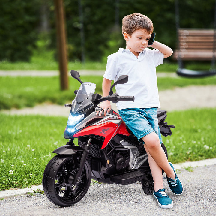 Elektrisk børnemotorcykel, Honda, 3 km/t, musik og lys, 3-6 år, op til 30 kg, rød