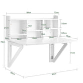 Skrivebord til væggen, foldbar, 90x60x78 cm, hvid