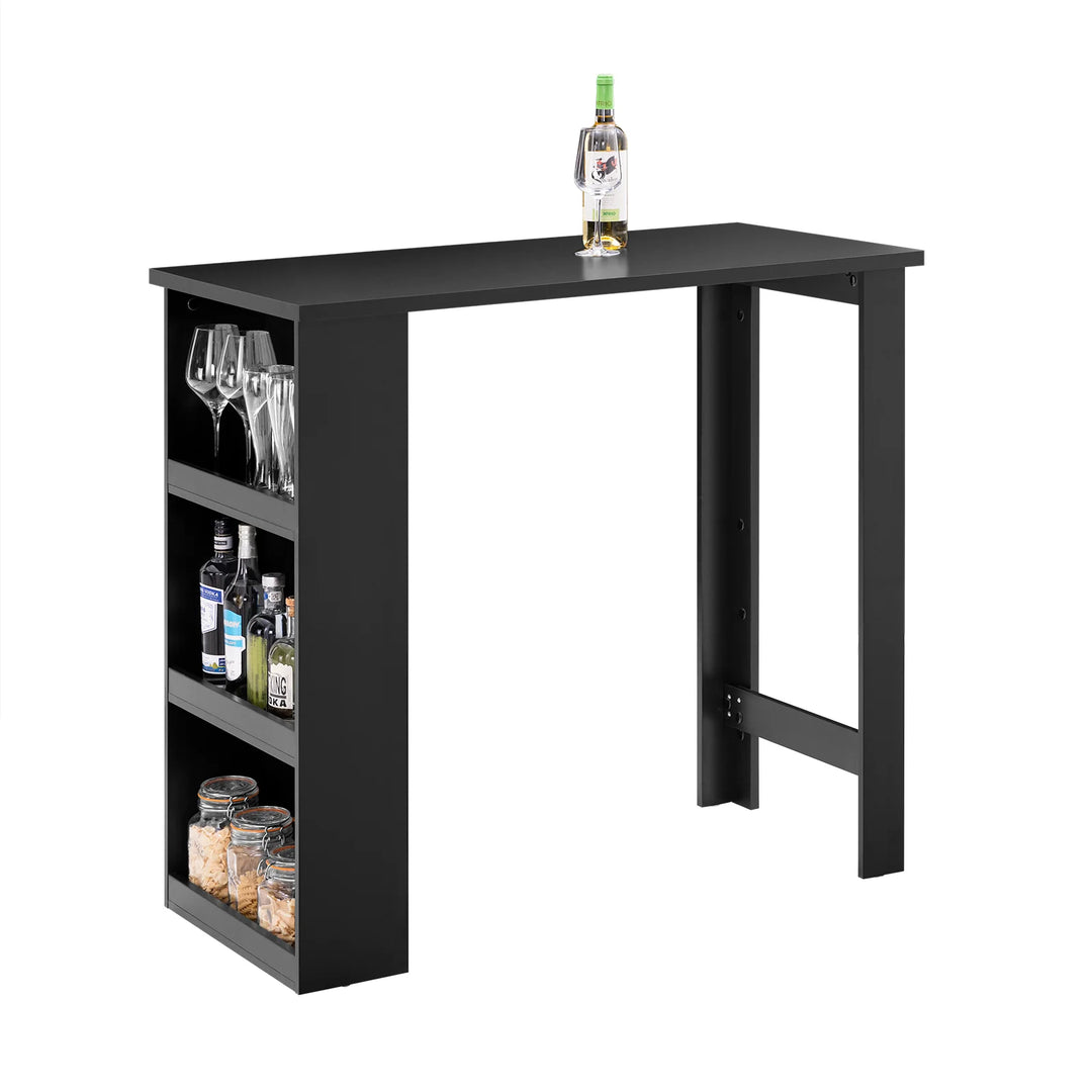 Elegant og pladsbesparende barbord i sort (112 x 57 x 106 cm)