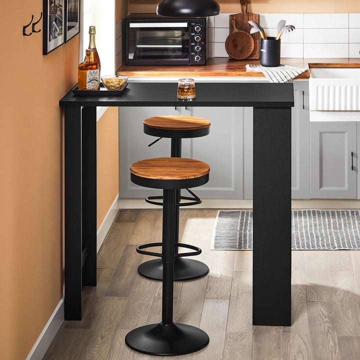Elegant og pladsbesparende barbord i sort (112 x 57 x 106 cm)