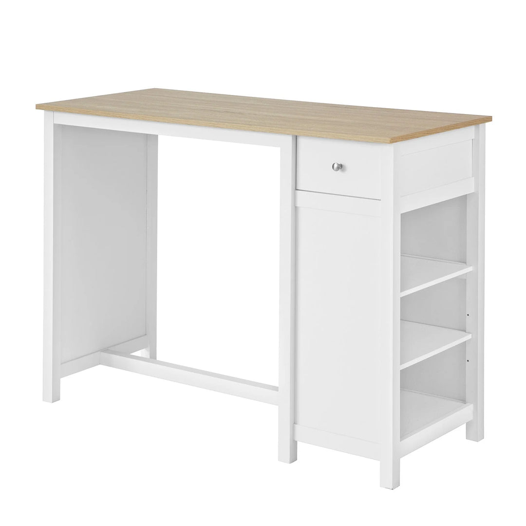 Barbord i skandi-stil, L120 x B55 x H90 cm, hvid